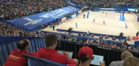 Das Projektteam des Lehrstuhls für Trainingswissenschaft und Sportinformatik im Einsatz bei der Beachvolleyball-Weltmeisterschaft 2019 in Hamburg