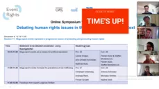 Students debating at the Online Symposium