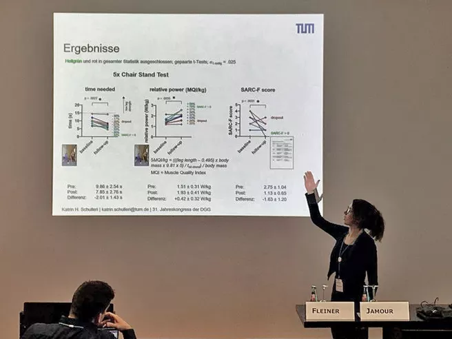 PHD Katrin Schulleri bei ihrem Vortrag auf dem DGG Kongress!